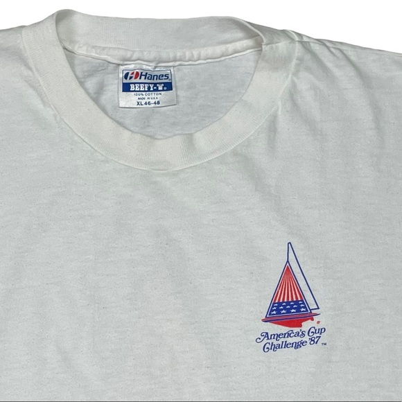 Vintage SAILING Tshirt 1987 America’s Cup Challenge Sail Boat Tee sz XL - Picture 3 of 5